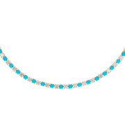 NFQ72599. 14K Solid Gold Diamond and Gemstone Fancy Necklace
